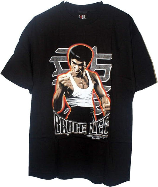7995 - Bruce Lee in White Undershirt Black T - Large - [Pod 3-05]