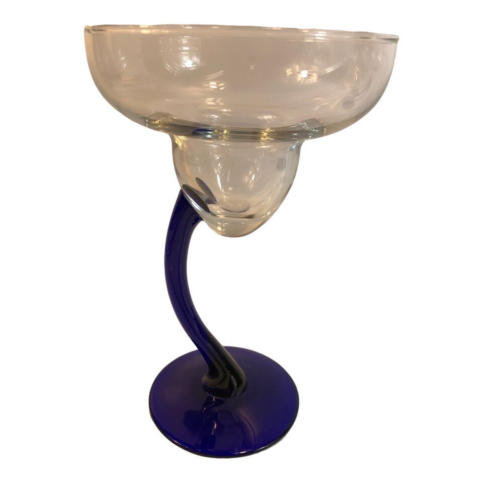 812 - Set of 3 Blue Margarita Glasses - |1-24|