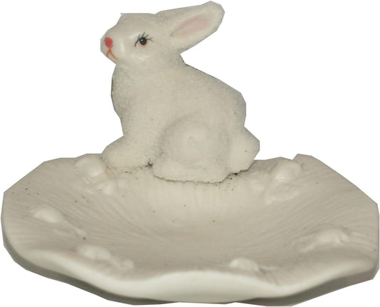 8323 - Porcelain Bunny Trinket 4.5" Dish |10-15|