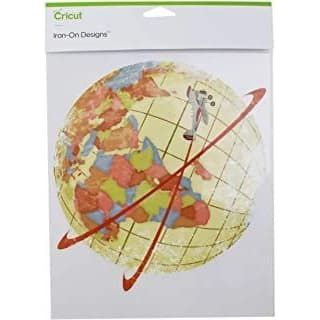 843 - Iron On Design Earth w/Plane - |File-18|