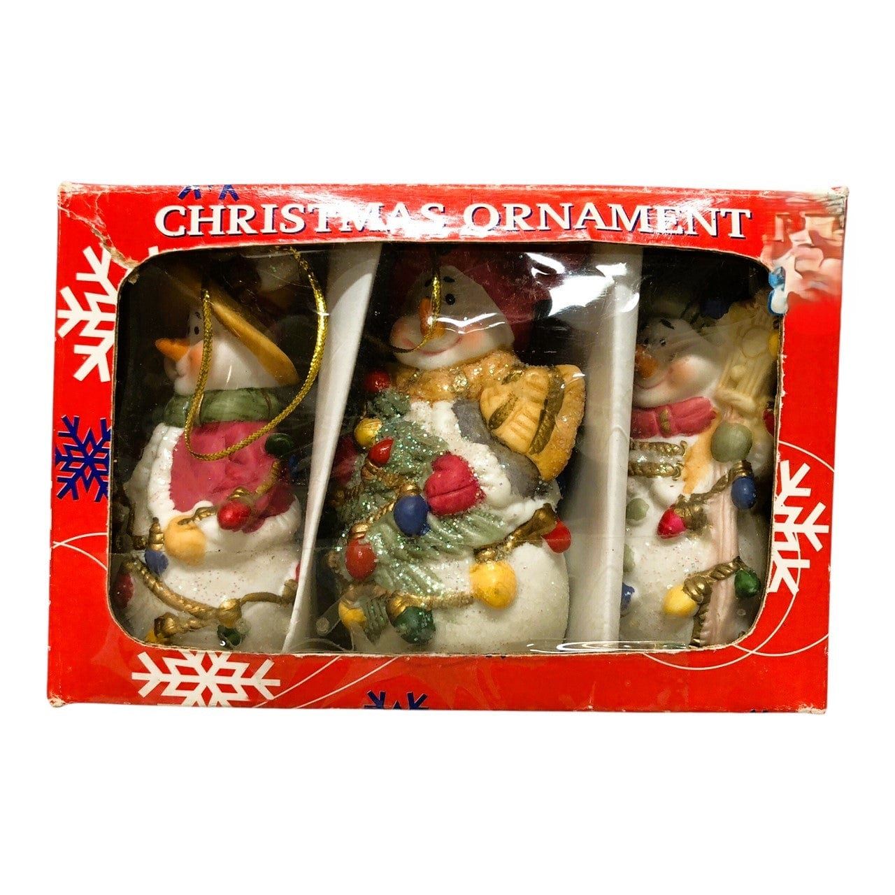 846 - 3 Pc Ceramic Snowman Ornaments for Christmas Holiday Decoration |Pod 1-73|