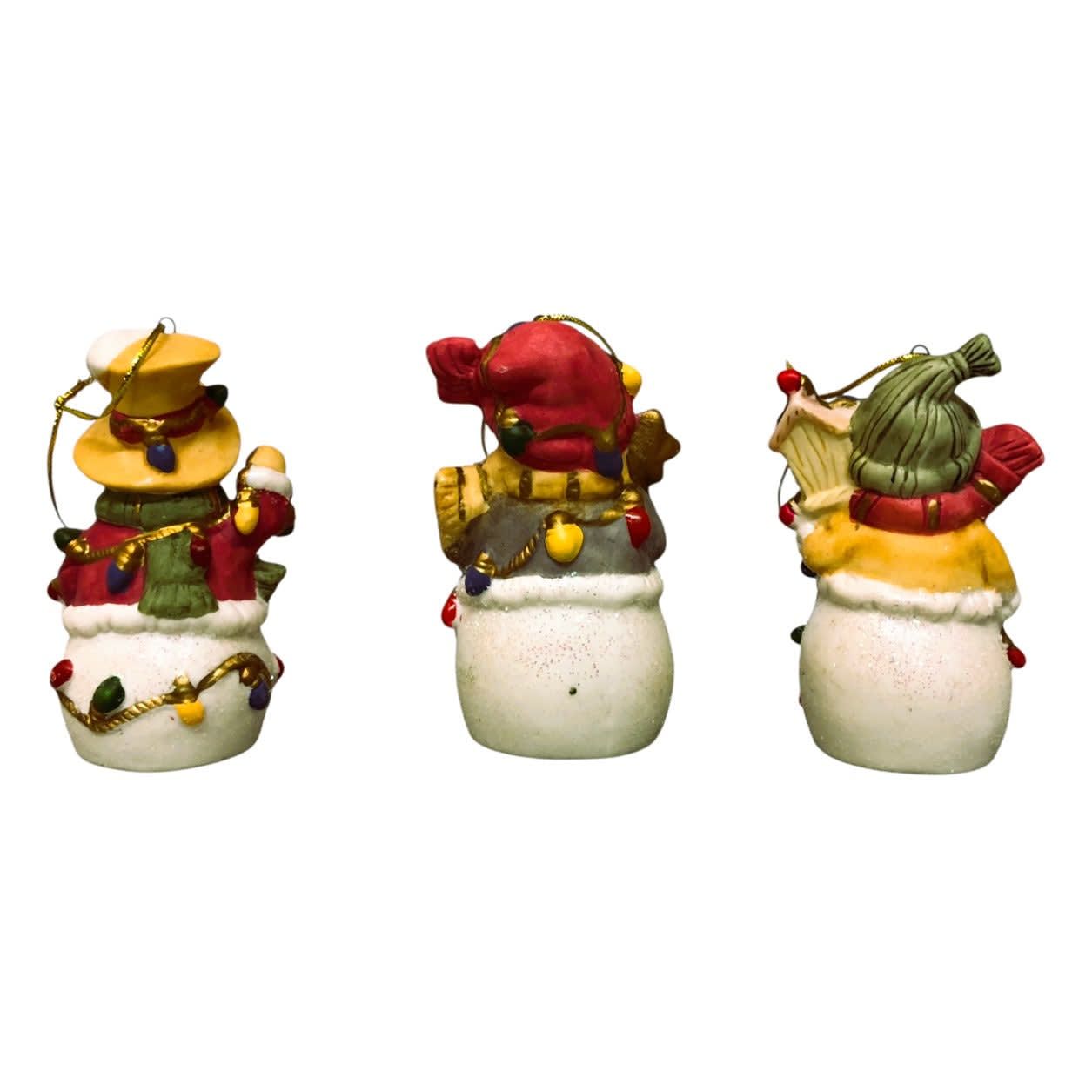846 - 3 Pc Ceramic Snowman Ornaments for Christmas Holiday Decoration |Pod 1-73|