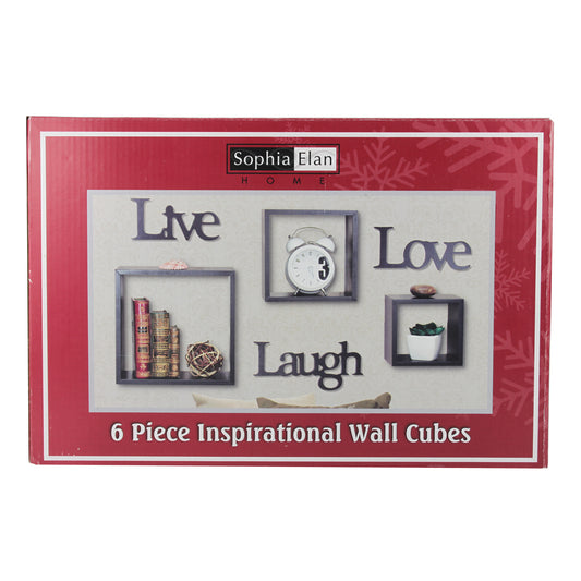 8538 -6-Piece Inspirational Wall Cube Set Nested Sizes: 8", 6", 5" |22-4|