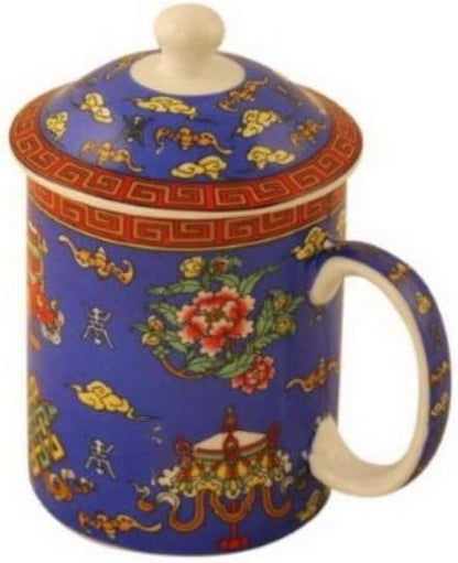 8573 - Small Teacup 3" with Lid Blue -|23-2|