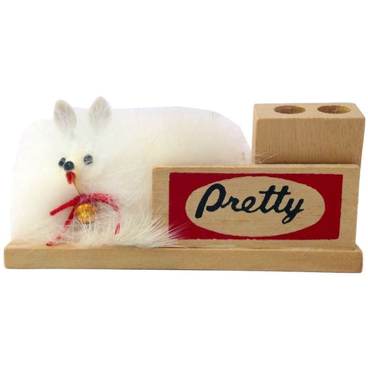 881 - 4" White Fur Dog - Pretty - |Z-39|