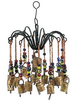 887 - Iron Wind Chime with Beads 12" |20-25/ In Store|