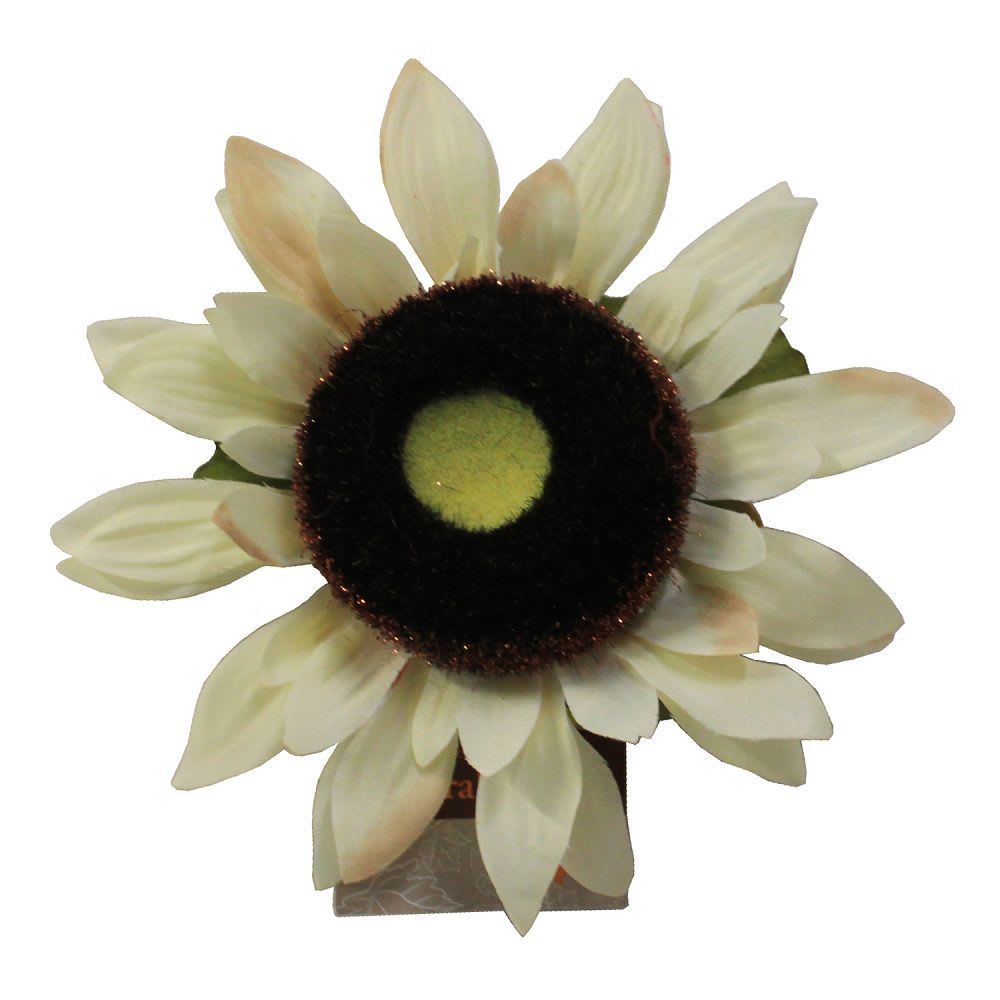 897 - White Sunflower Floral Clip - |GR-31|
