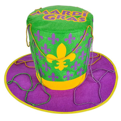 8987 - Jumbo Mardi Gras Hat/Beads - |w/Randy|