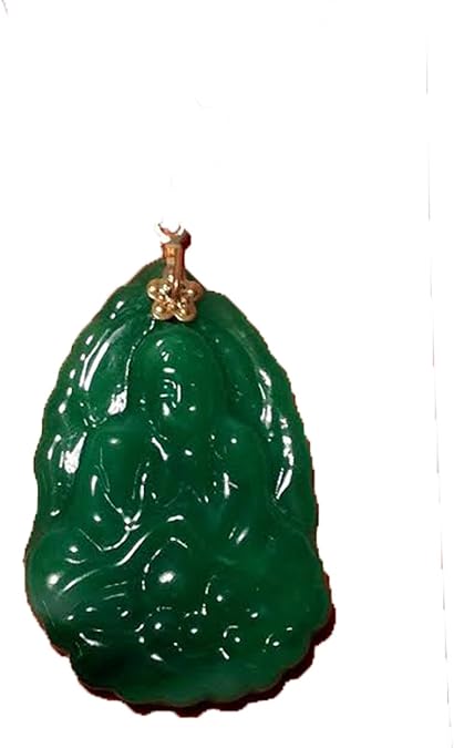 899 - 2" Jade Wide Quan Yin Pendant - [Clear-145]