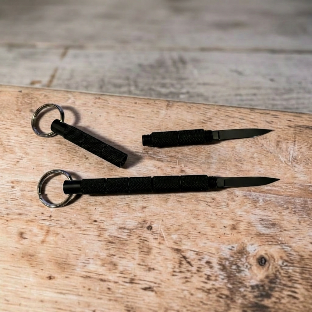 2521 - Set of 2 Black Kubaton w/ Knife 3.75" |86|