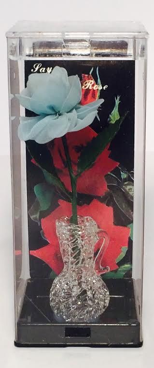 9104 - 5" Light Blue Everlasting Rose with Vase |TBD|