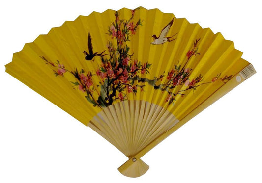 916 - 27" Yellow Bird Flower Fan - W-24 : PT - ULTIMATE