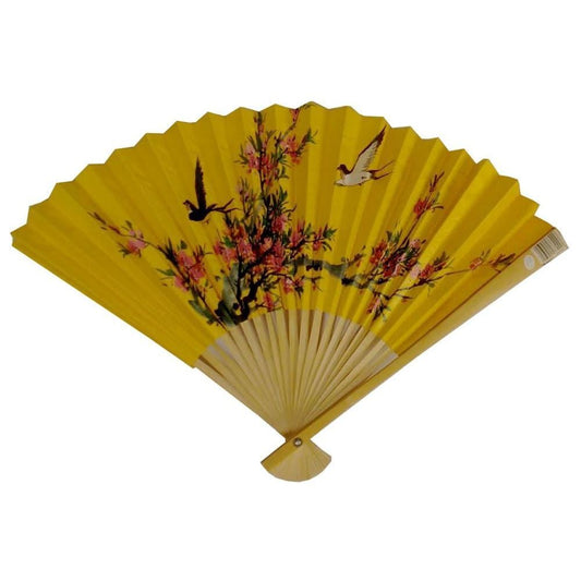 916 - 27" Yellow Bird Flower Fan - |W-24|