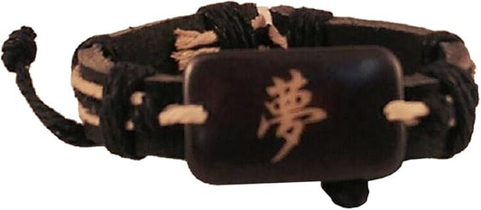 9284 - Dream Leather Kanji Bracelet - |Clear-52| |Store|