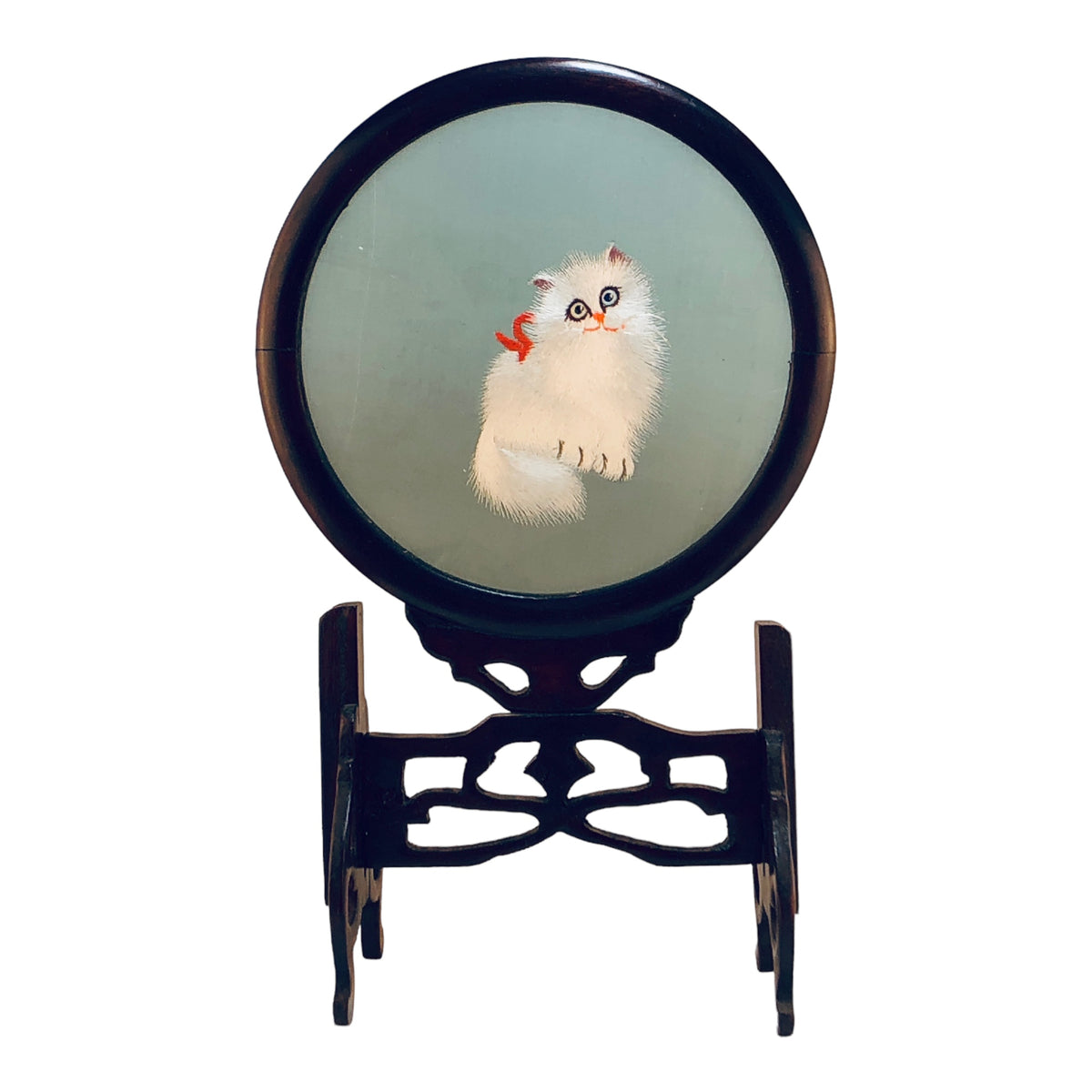 9330 - Embroidered Kitty White 6" in Glass - |8-12|