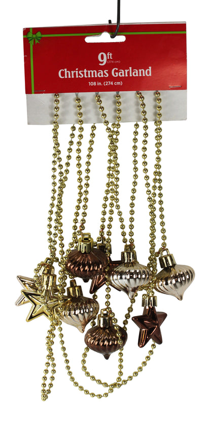 9427 - 9' Metallic Star Bulb Garland - Set of Two |Pod 2-62|