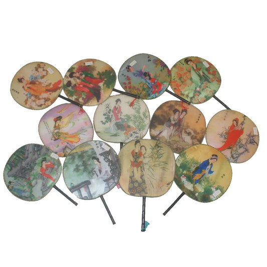 942 - Asst Silk Fans 1 Dozen - |W-30/G- 74|