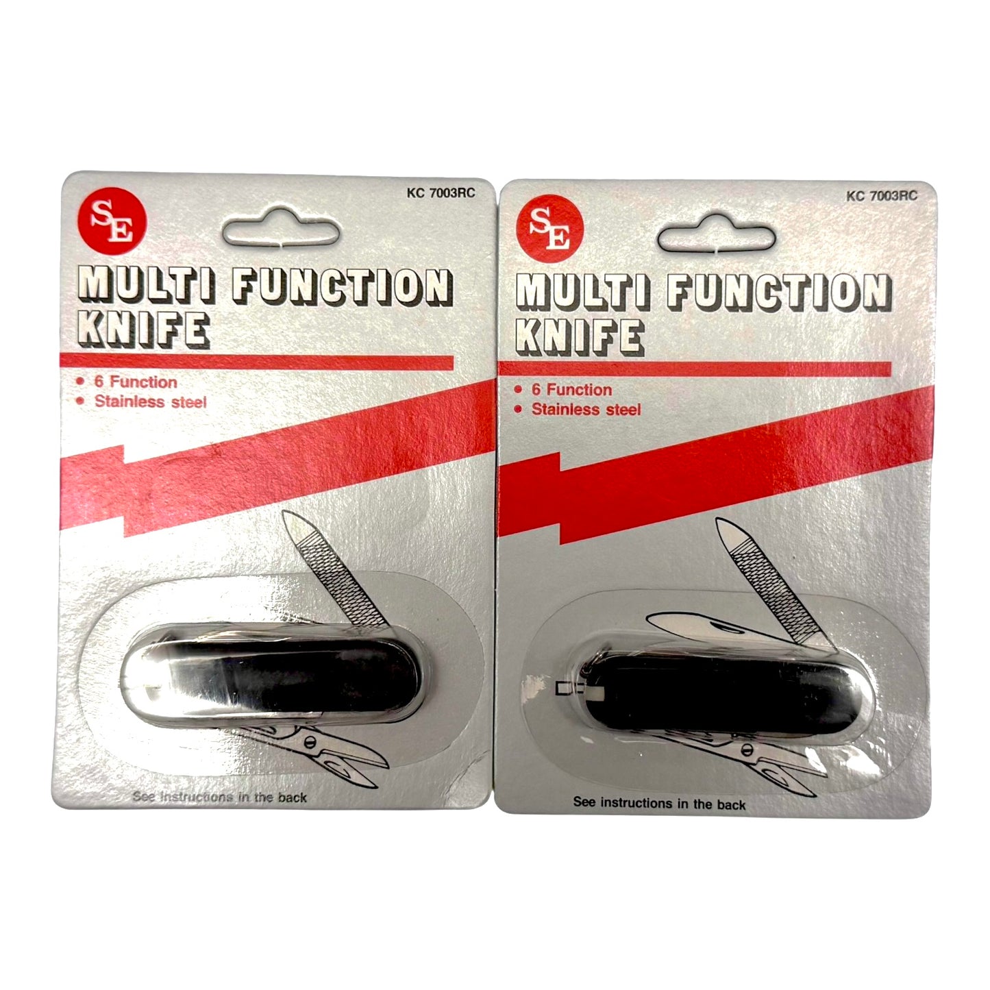 9505 - Set of Two Black 6 Function Pocket Knife |80|