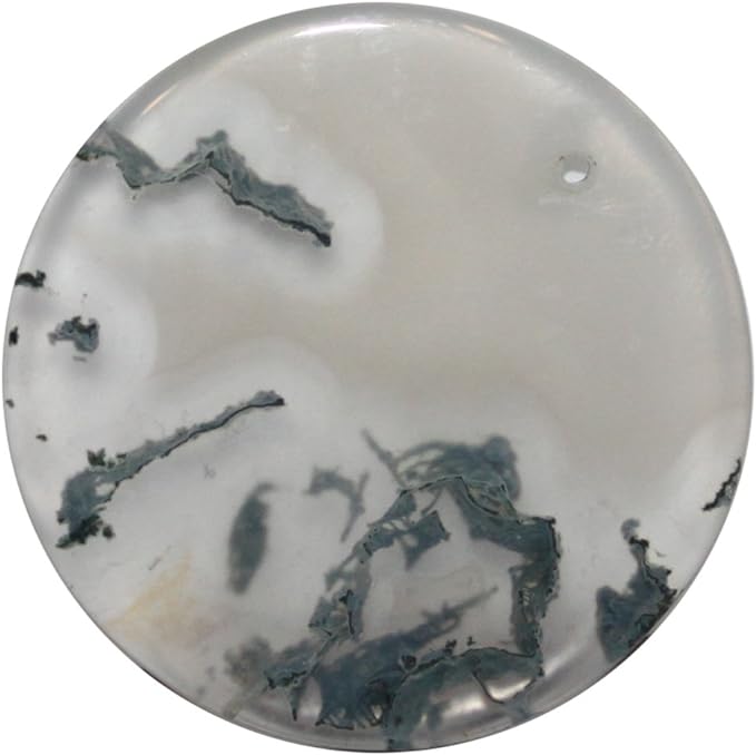 9507 - Round Opaque & Gray Pendant - [Clear-165]