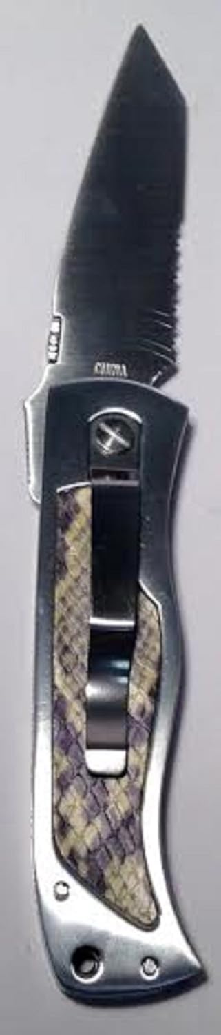 9598 - 8" Folding Snake Print Knife -