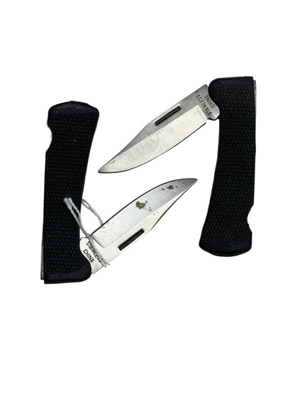 16305 - 2 Pack Black Handled Pocket Knife 6" |94|