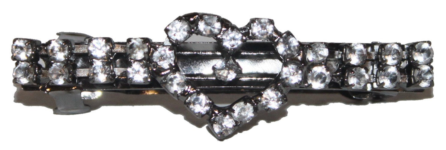 9612 - Sparkling Rhinestone Heart Clip - [Clear-193]