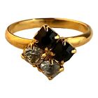 9681 - Adjustable Ring with 4 Cubic Zirconia Stones in Silver |AA-2|