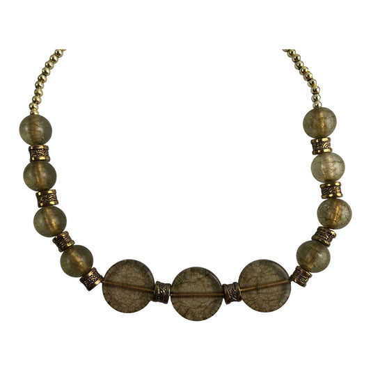 9711 - 17" Green & Gold Choker - |Clear-227|