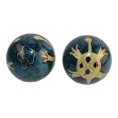 9757 - Medium Blue Chime Balls w/Green Turtle |7-23|