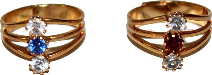 9794 - Adjustable Cubic Zirconia Ring Set of 2 - [Clear-205]