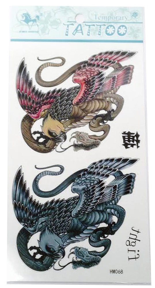 9810 - Temp Tattoo Eagle Snake - [File-17]