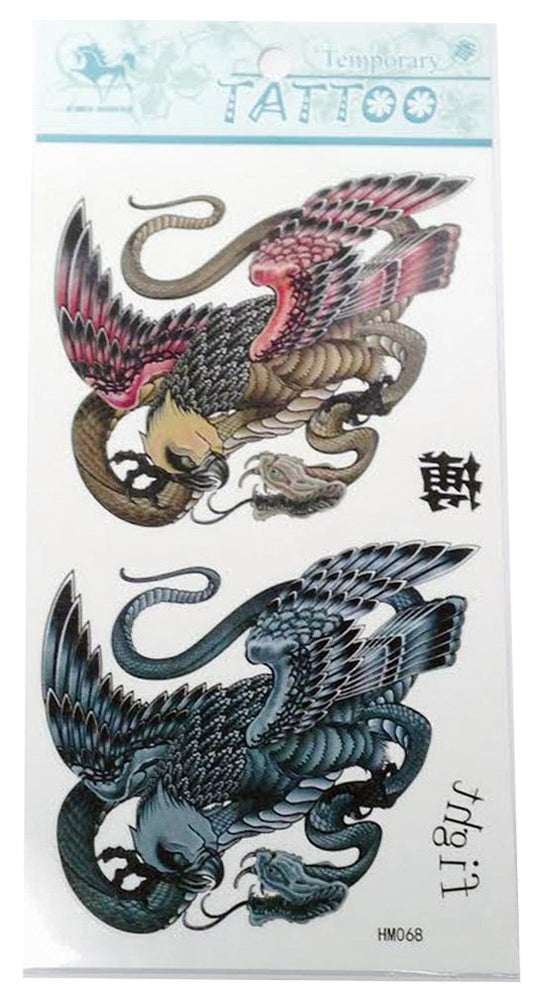 9810 - Temp Tattoo Eagle Snake - [File-17]
