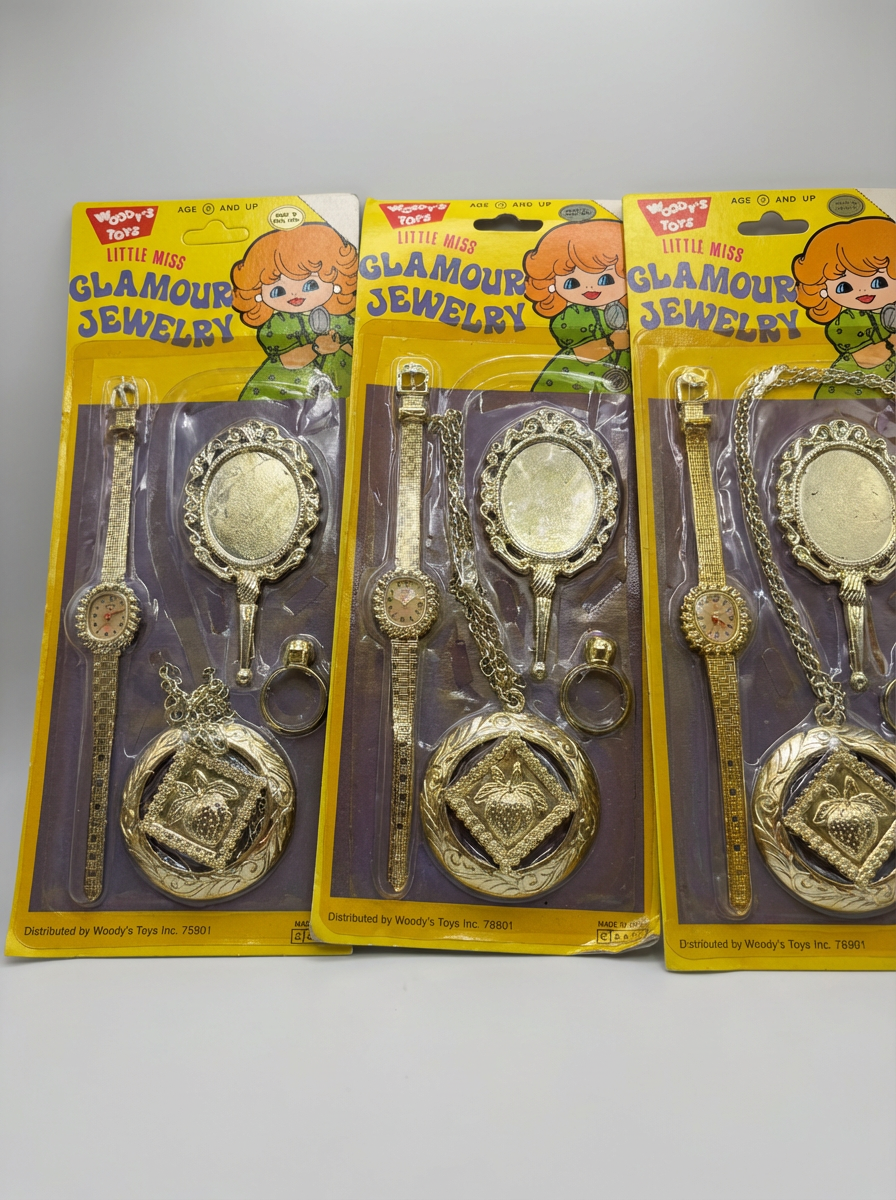 3687 - Set of Three Glamour Jewelry Gold Kids Toy |12-25|
