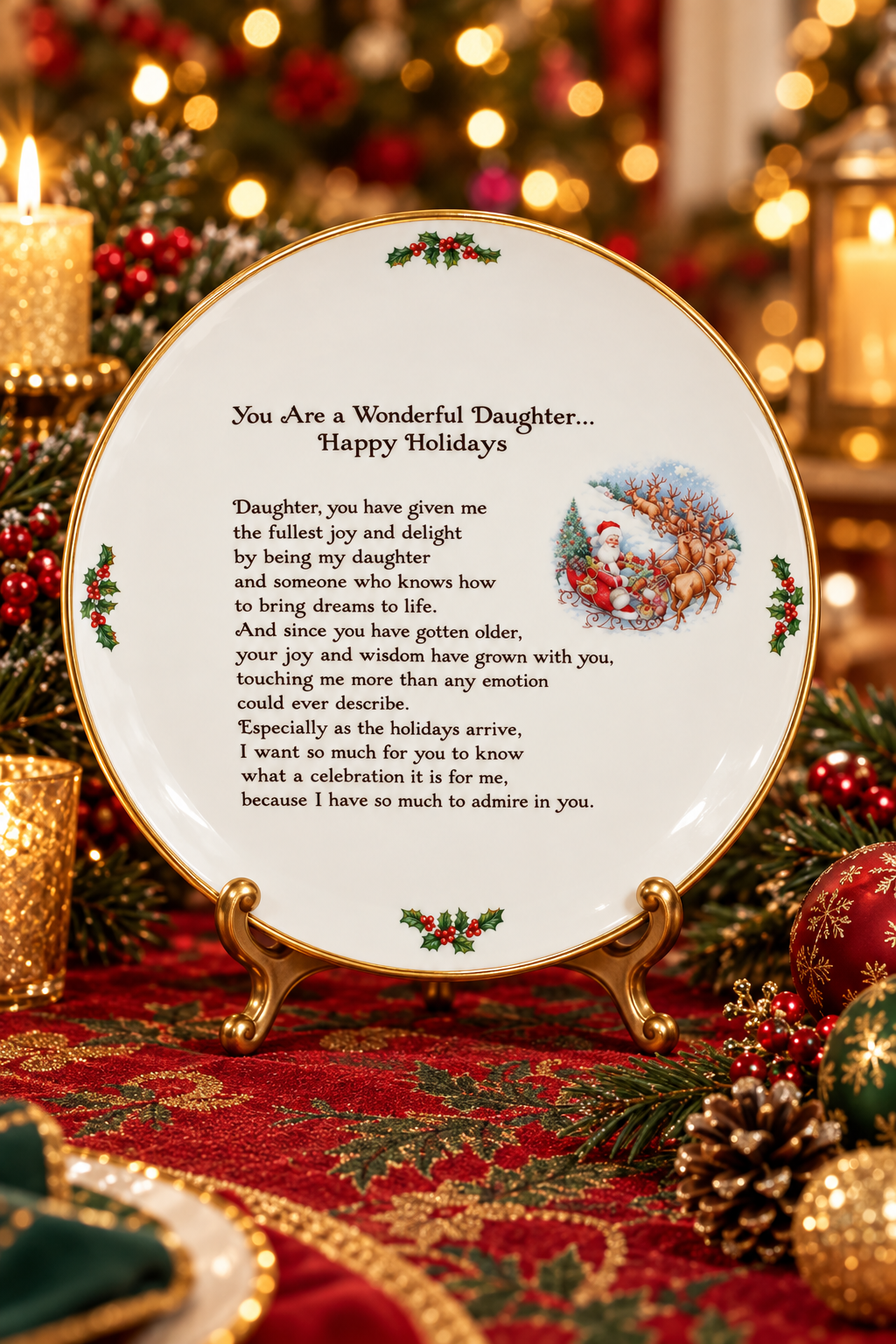 23680 - 8" Wonderful Daughter Holiday With Santa And Reindeer |<TBD>|