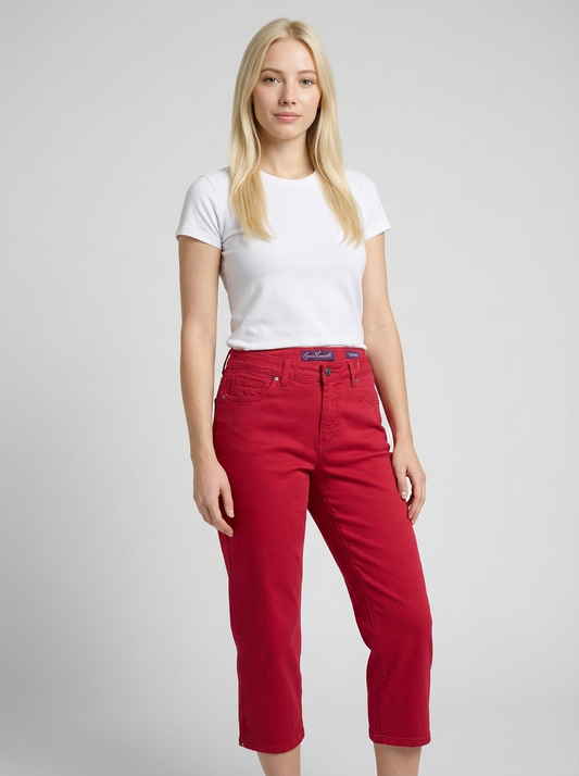 42517 - Gloria Venderbuilt Amanda Size 6 Red Crop Jeans |TBD|