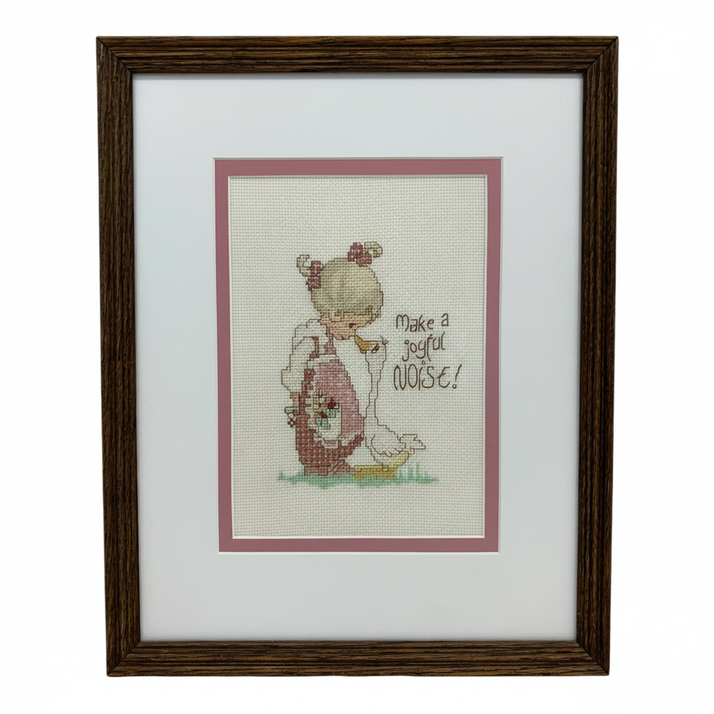 40491 - Precious Moments Framed Cross Stitch Wall Art Make A Joyful Noise |8-15|