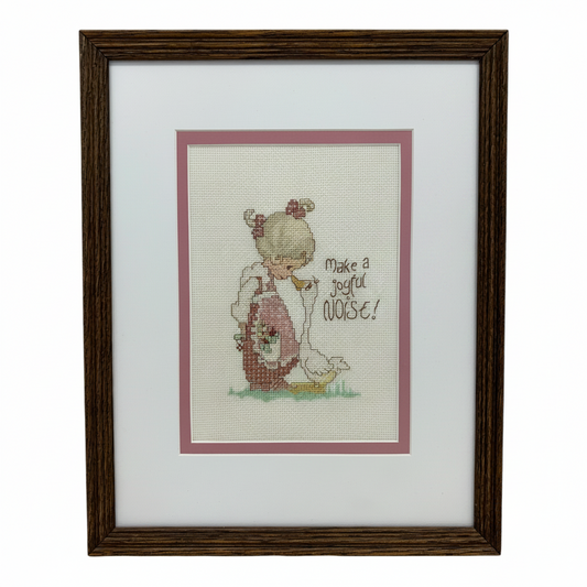 40491 - Precious Moments Framed Cross Stitch Wall Art Make A Joyful Noise |8-15|