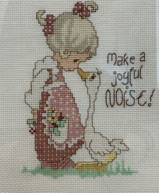 40491 - Precious Moments Framed Cross Stitch Wall Art Make A Joyful Noise |8-15|