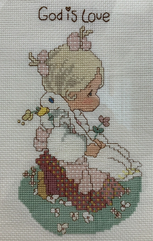 40490 - Precious Moments Framed (15" x 12") Cross Stitch Wall Art - "God Is Love" |8-15|