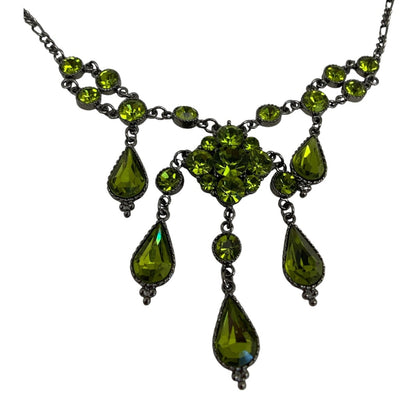 19536 - Green Crystal Necklace |Clear-115|