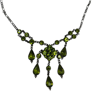 19536 - Green Crystal Necklace |Clear-115|