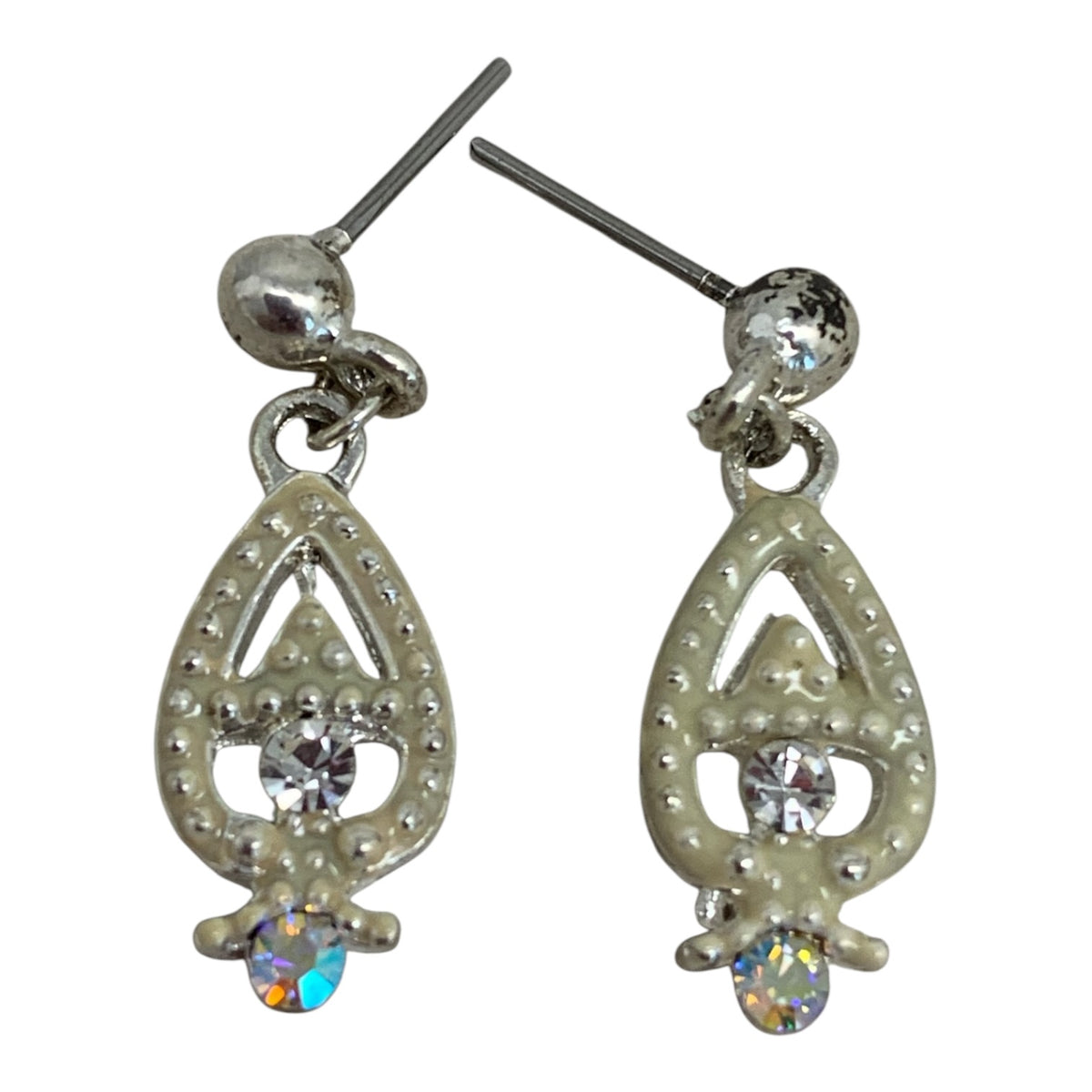 19441 - Crystal & Pearl Stone Necklace |Clear-93|
