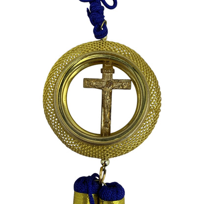20255 - Gold Mesh Style Ring Ornament |Clear-129|