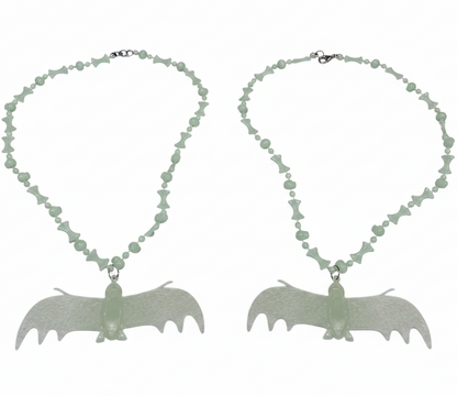 27363 - Set of Two Glow In The Dark Bat And Bone Necklace 16" |Pod 2-26|