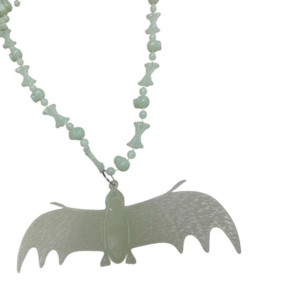 27363 - Set of Two Glow In The Dark Bat And Bone Necklace 16" |Pod 2-26|