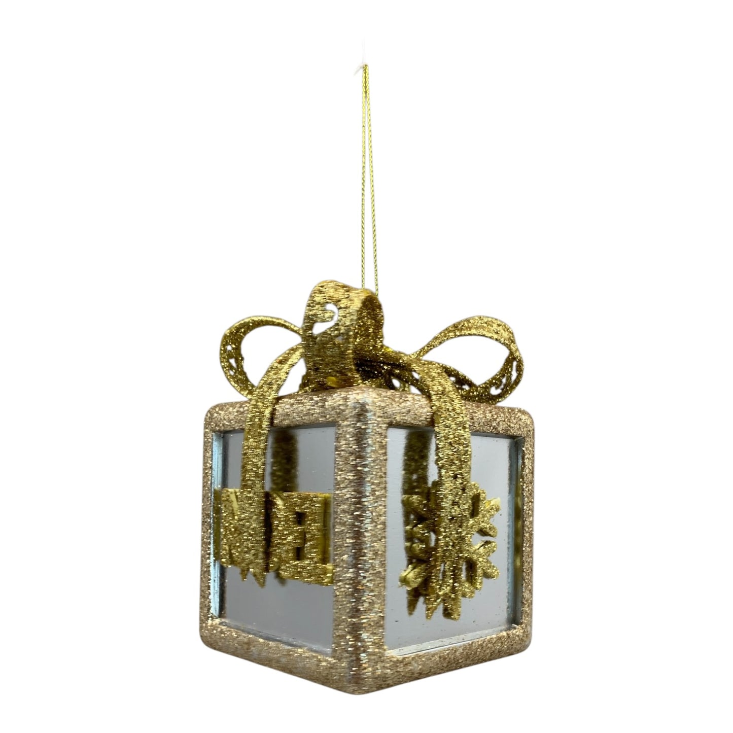 12647 - Gold Noel Xmas Present Ornament 4" |Pod 1-8|