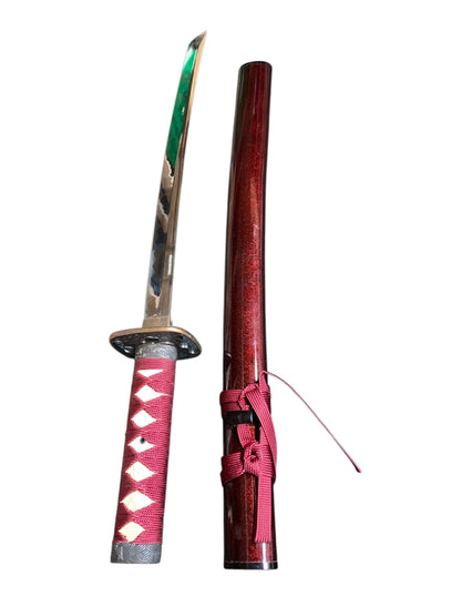 12227 - Burgundy Wakisashi w Copper 27" |3-E Down|