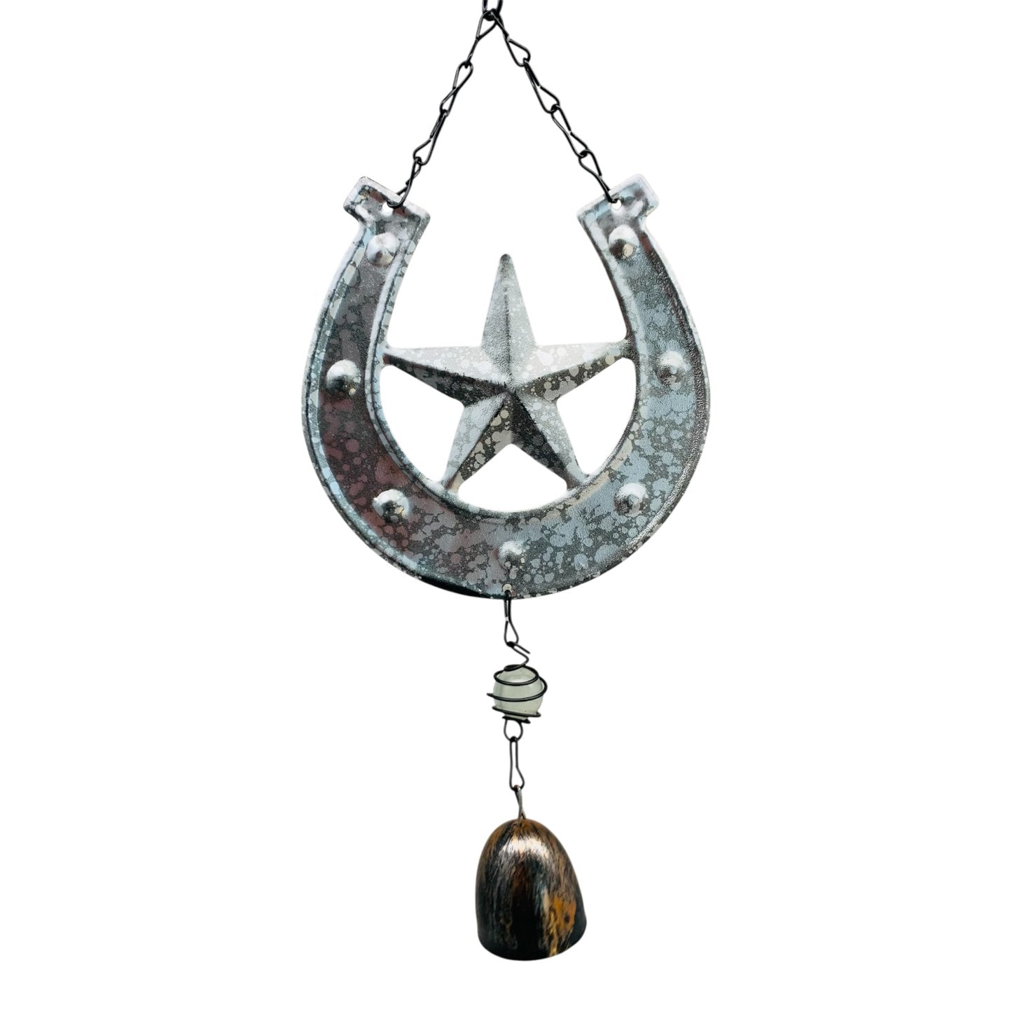 39050 - 12" Horseshoe w/ Star Bell Wind Chime |12-25|