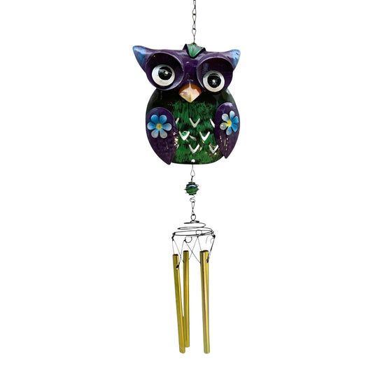 14615 - Owl Wind Chime 17" Assorted Colors |G-6|