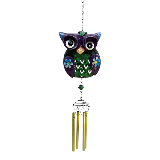 14615 - Owl Wind Chime 17" Assorted Colors |G-6|